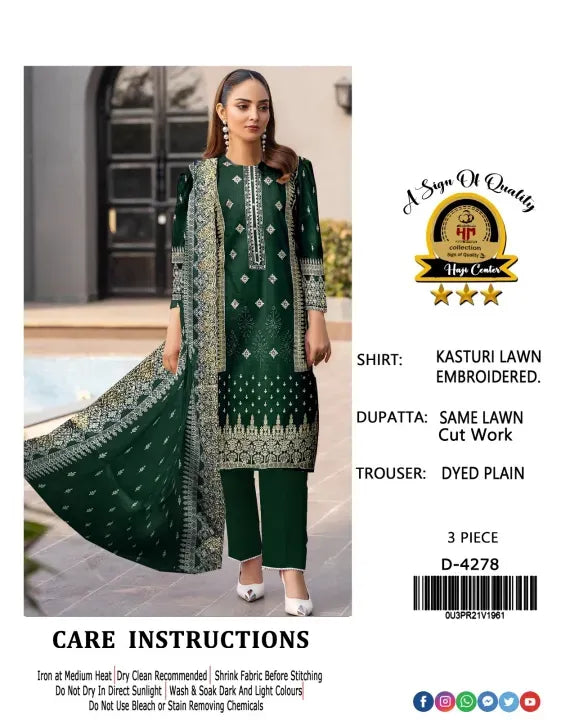 Fabric Lawn 3 Pcs New Arrival Unstitched Ladies Suit With Lawn Dupatta For Women