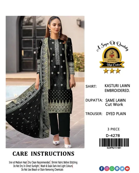 Fabric Lawn 3 Pcs New Arrival Unstitched Ladies Suit With Lawn Dupatta For Women