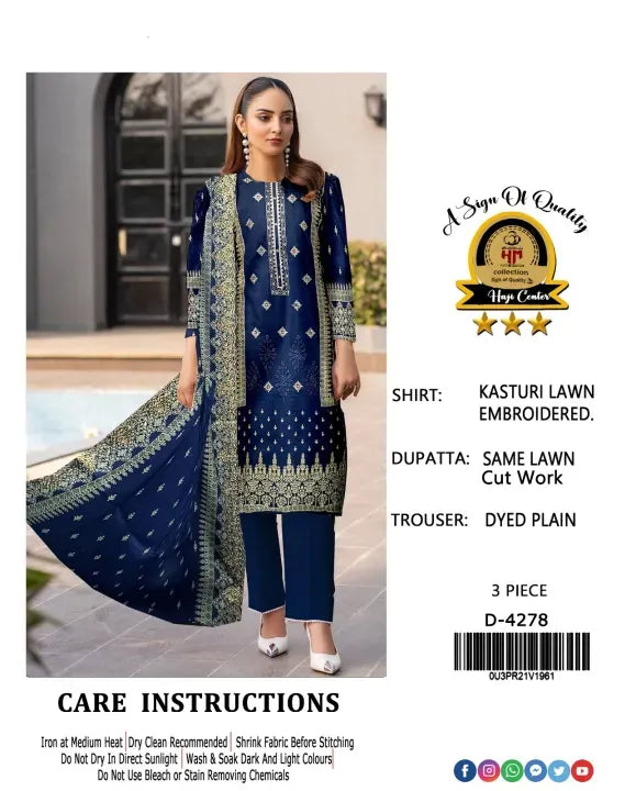 Fabric Lawn 3 Pcs New Arrival Unstitched Ladies Suit With Lawn Dupatta For Women