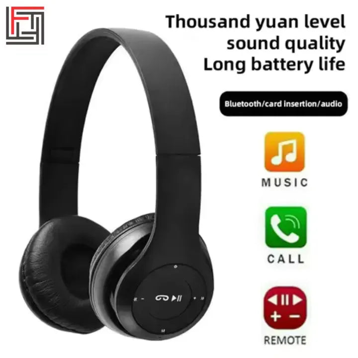 P47 Bluetooth 5.0 Wireless Headphones Foldable HIFI Stereo Bass Earphones with Microphone USB Adapter for iPhone Play